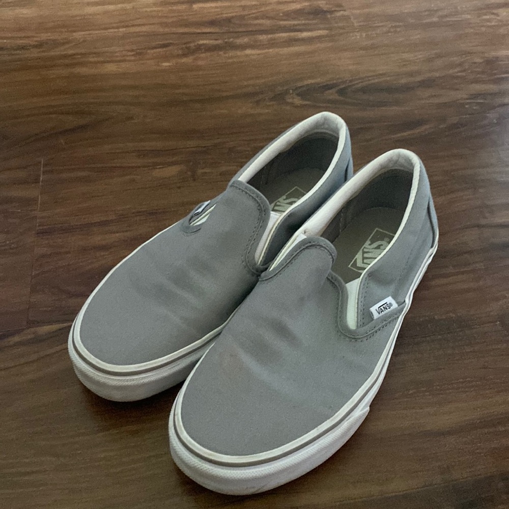 grey slip-on vans